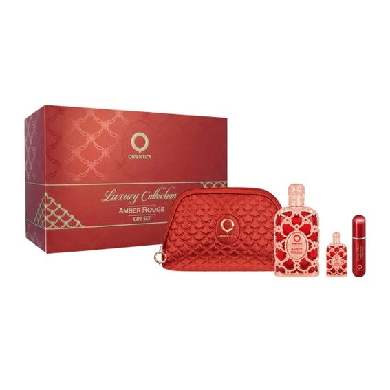 Amber Rouge Eau de Parfum 80ml + Mini + Vial + Bolsa